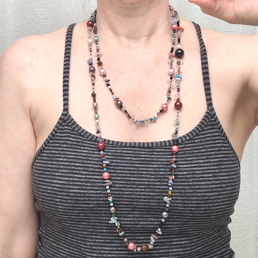 🔴🟩💠Beaded Necklace💠🟩🔴 - Picture 3 of 8